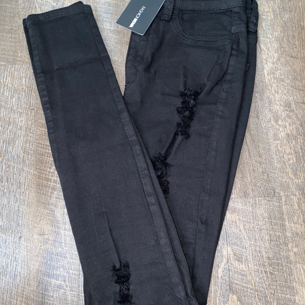 Black ripped jeans